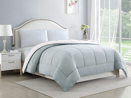 Bibb Home Reversible 2-Tone Down Alternative Comforter (Silver/White/Queen)