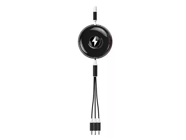 3-in-1 Retractable USB-C, Micro USB & Lightning Charging Cable