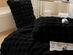 Soft Space Faux Fur Throw Blanket (Black)