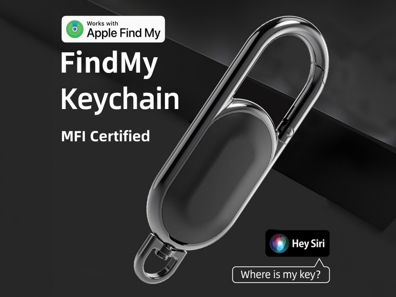 Carabiner Keychain Tracker - Works with Apple Find My (iOS only)