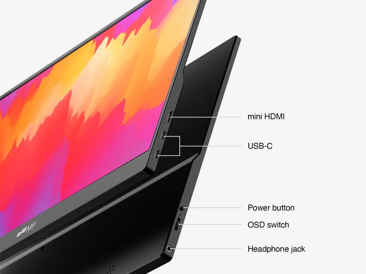 Fold Portable Travel Monitor with Speakers