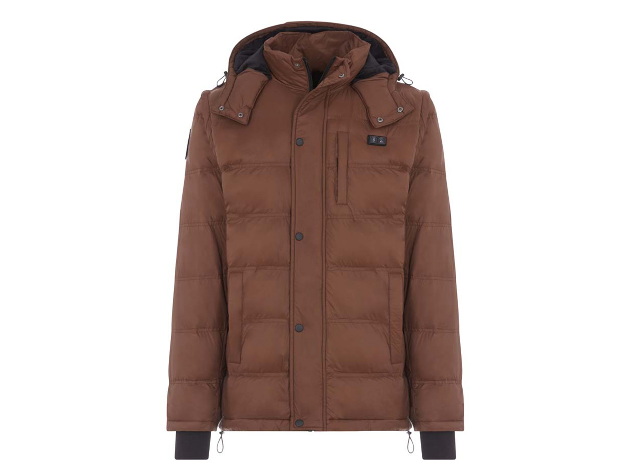 Men's Helios Hybrid Heated Coat with Power Bank (Mocha/Medium)