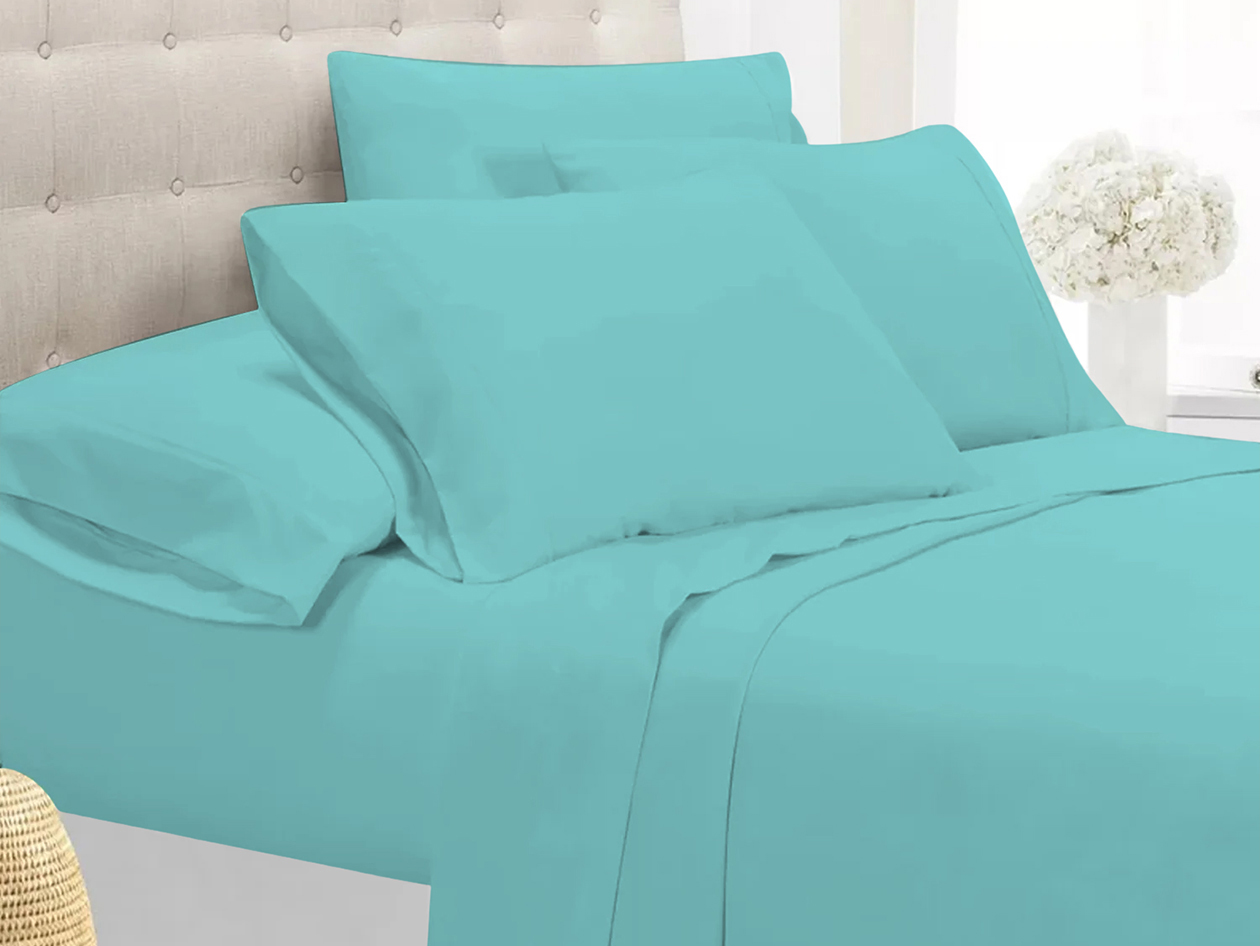 Super-Soft 1800 Series Bamboo Blend 6-Piece Sheet Set (Light Blue/King)