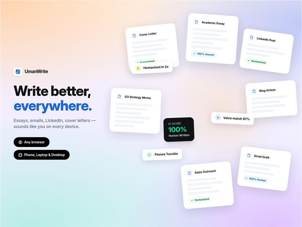 UmanWrite All-in-One AI Writing Platform: Lifetime Subscription (Basic Plan/6,000 Words)