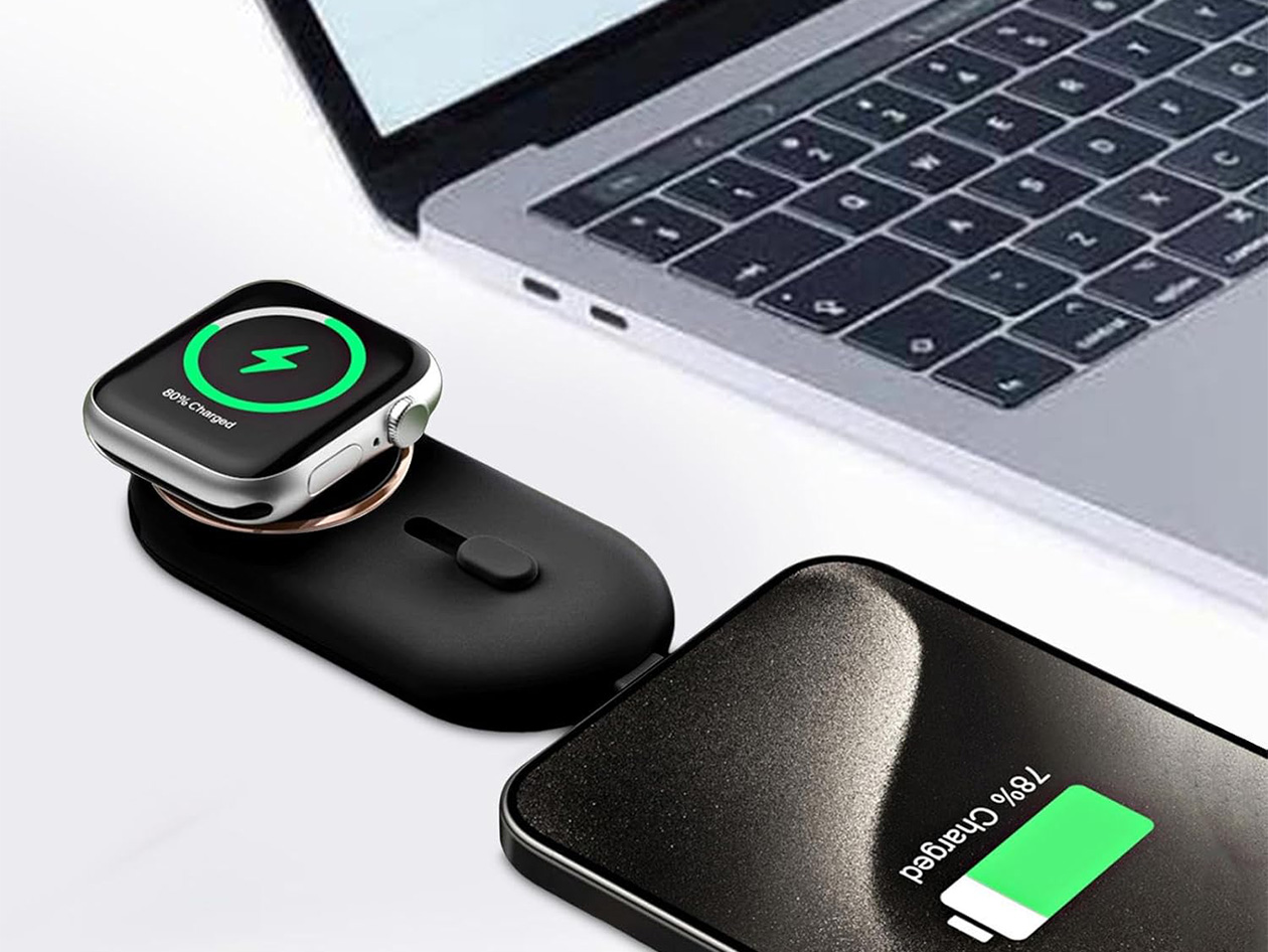 Apple Watch Charger with Built-In 2000mAh Power Bank (Black/2-Pack)
